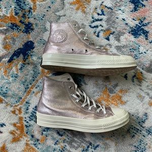 Converse Rose Gold Hightops Sz 8